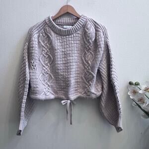 Gianni Bini Gray Cable Knit Sweater